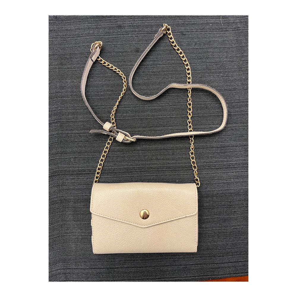 Beige mini cross body bag